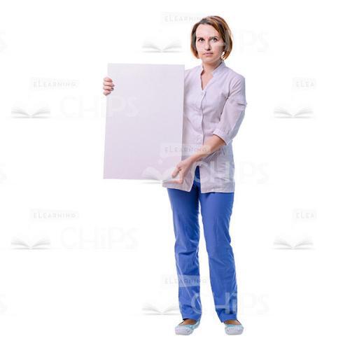 Cutout Image Of Serious Doctor With Vertical Board-0