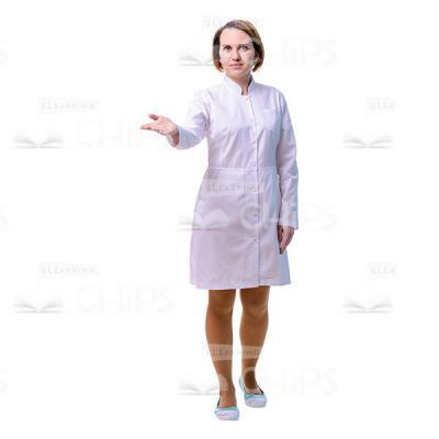 Good-Looking Physician Presenting Something Cutout Photo-0