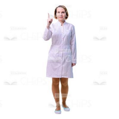 Cheerful Female Therapist Pointing Up Cutout Photo-0