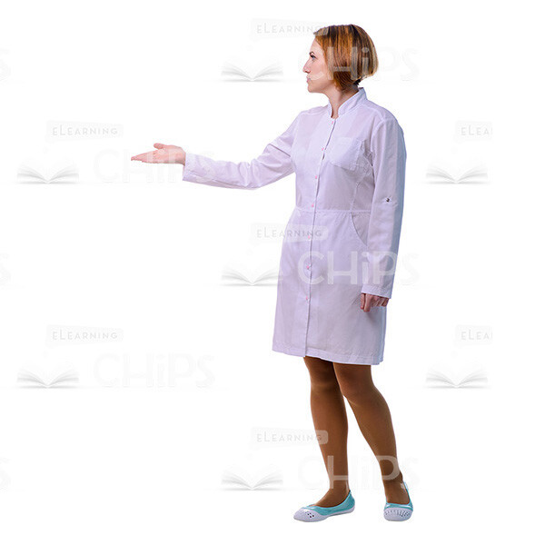 Doctor Pointing With Right Hand Cutout Image Profile View-0