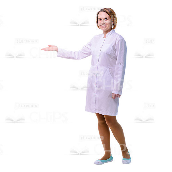 Cheerful Therapist Pointing With Right Hand Cutout Image-0