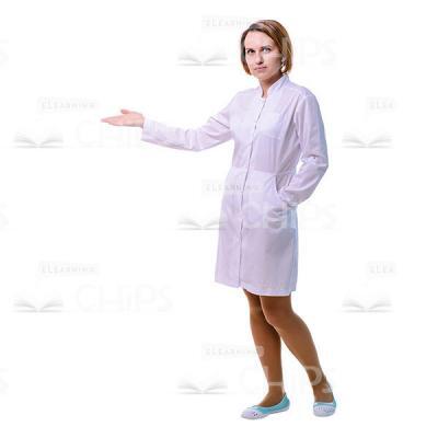 Cutout Image Of Attractive Doctor Pointing To The Side-0