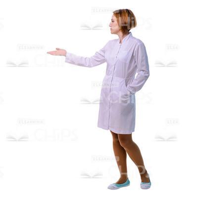 Cut Out Female Doctor Pointing Profile View-0