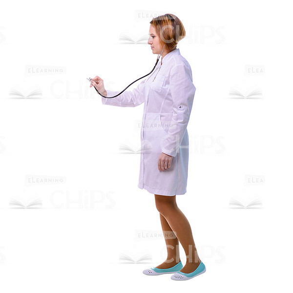 Doctor Using Stethoscope Side View Cutout Picture-0