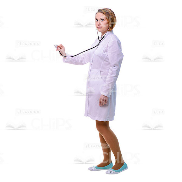 Cheerful Therapist Holding Stethoscope Cutout Picture-0