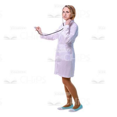 Confident Woman Using Stethoscope Cutout-0