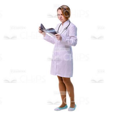 Female Health Professional Holding X-Ray Films Cutout Photo-0