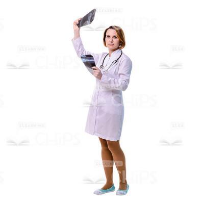 Cutout Photo Of Pretty Physician Holding X-Ray Films-0