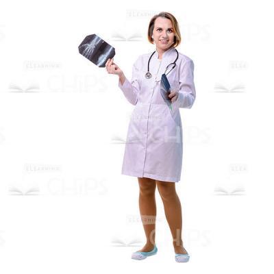 Cheerful Physician Holding Wrist X-Ray Films Cutout-0