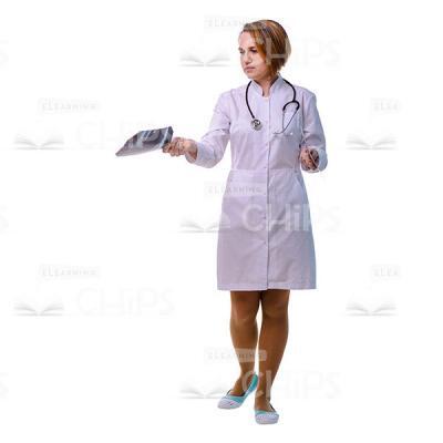 Cutout Physician Giving X-Ray Film With Right Hand-0