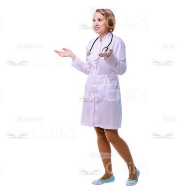 Half-Turned Doctor Spreads Hands To Sides Cutout Image-0
