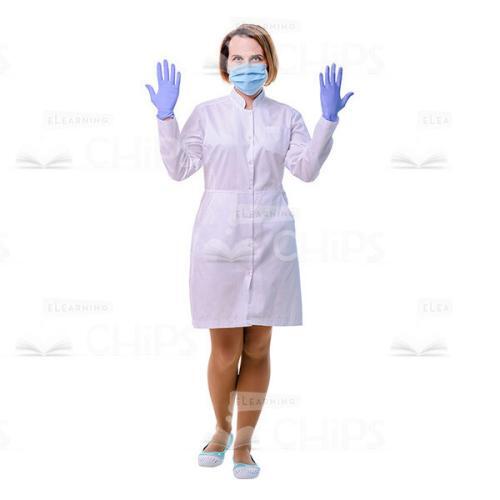 Doctor Showing Hands In Sterile Gloves Cutout Picture-0
