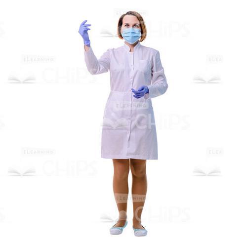 Cutout Physician In Medical Gloves Throwing Hands Up-0