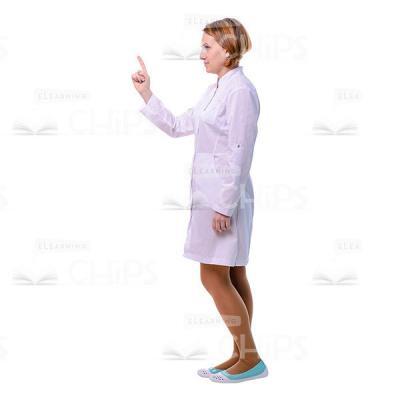 Cutout Doctor Makes Warning Sign With Right Hand Profile View-0