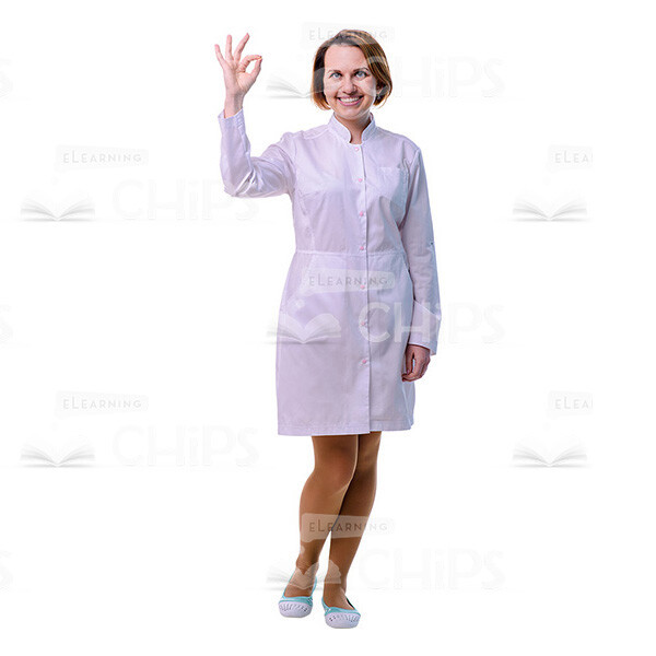 Smiling Doctor Shows OK Gesture Cutout Photo-0