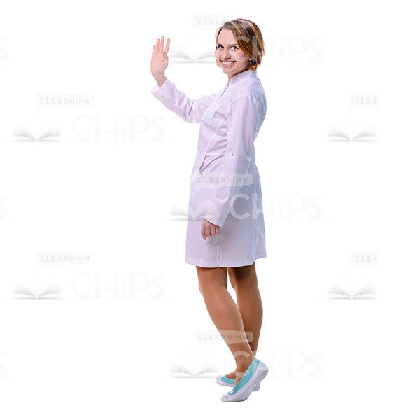 Cutout Physician Waving Her Right Hand-0