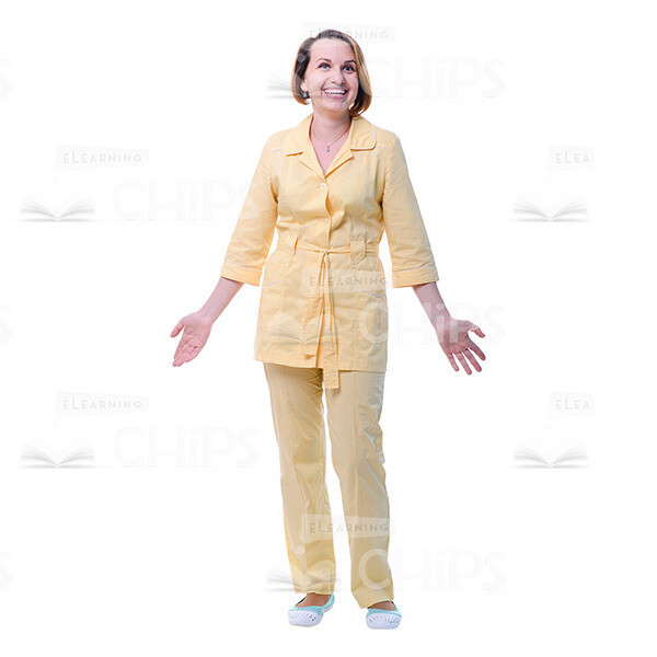 Female Young Doctor Wearing Light Beige Uniform Cutout Photo Pack -31519