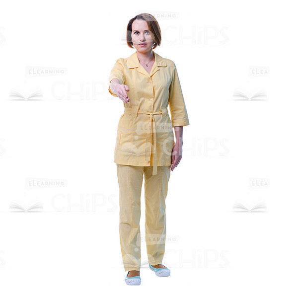 Female Young Doctor Wearing Light Beige Uniform Cutout Photo Pack -31525