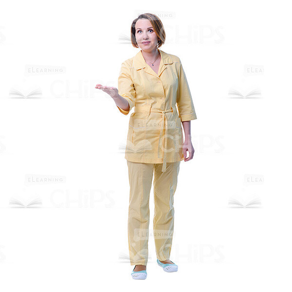 Female Young Doctor Wearing Light Beige Uniform Cutout Photo Pack -31528