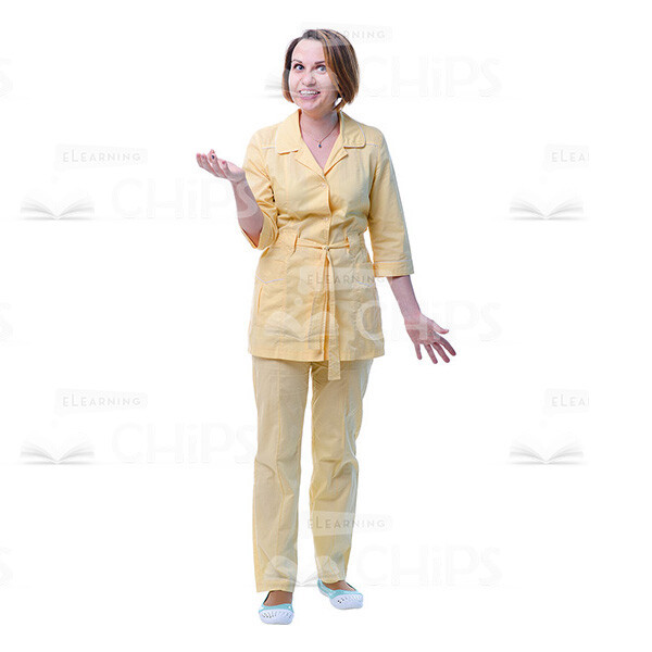 Female Young Doctor Wearing Light Beige Uniform Cutout Photo Pack -31530