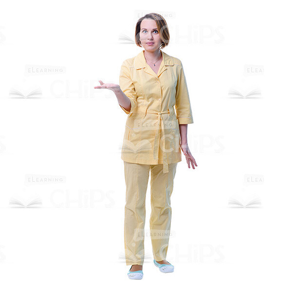 Female Young Doctor Wearing Light Beige Uniform Cutout Photo Pack -31531