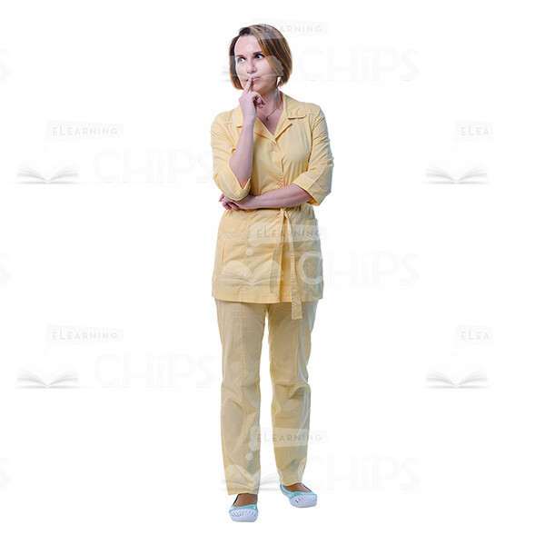 Female Young Doctor Wearing Light Beige Uniform Cutout Photo Pack -31534