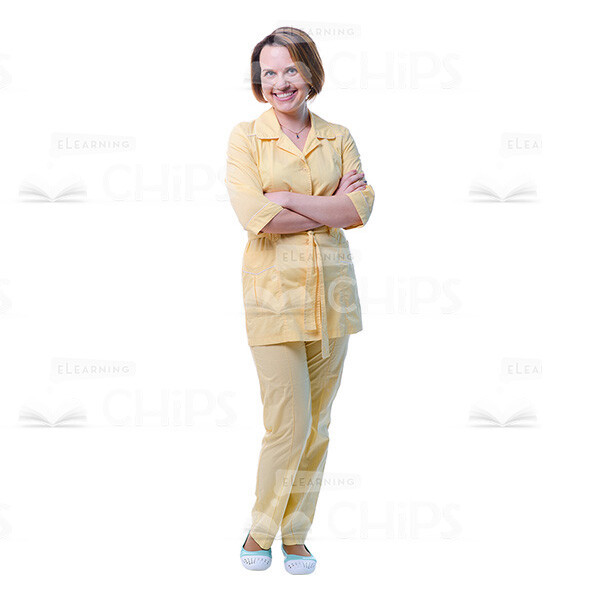 Female Young Doctor Wearing Light Beige Uniform Cutout Photo Pack -31542