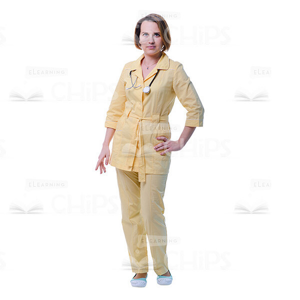 Female Young Doctor Wearing Light Beige Uniform Cutout Photo Pack -31543