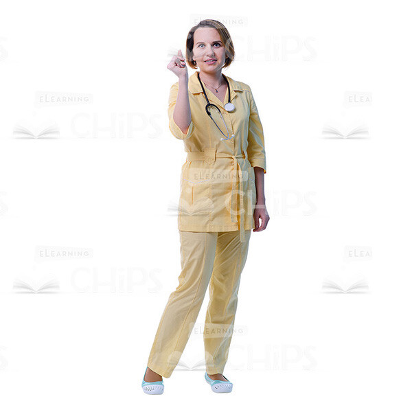 Female Young Doctor Wearing Light Beige Uniform Cutout Photo Pack -31548