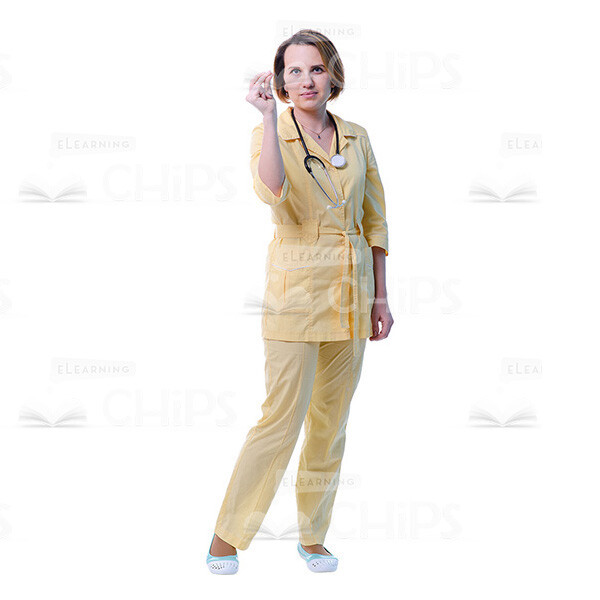 Female Young Doctor Wearing Light Beige Uniform Cutout Photo Pack -31549