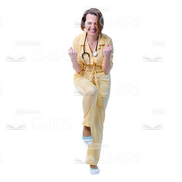 Female Young Doctor Wearing Light Beige Uniform Cutout Photo Pack -31551