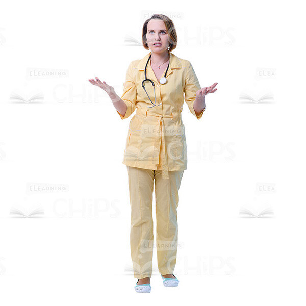 Female Young Doctor Wearing Light Beige Uniform Cutout Photo Pack -31554