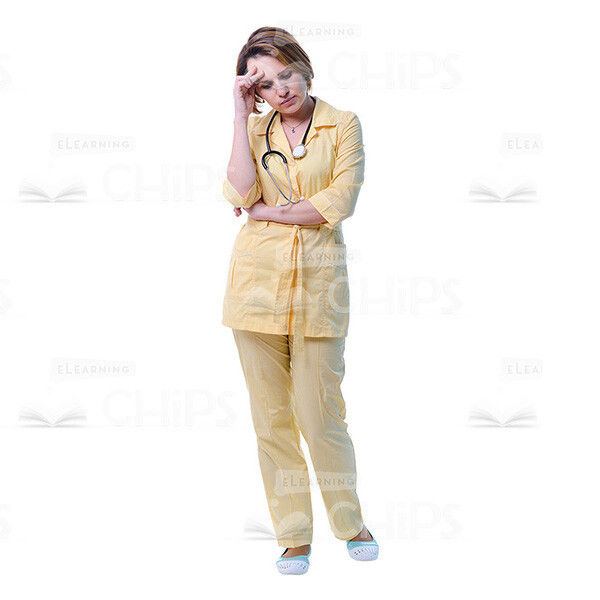 Female Young Doctor Wearing Light Beige Uniform Cutout Photo Pack -31556