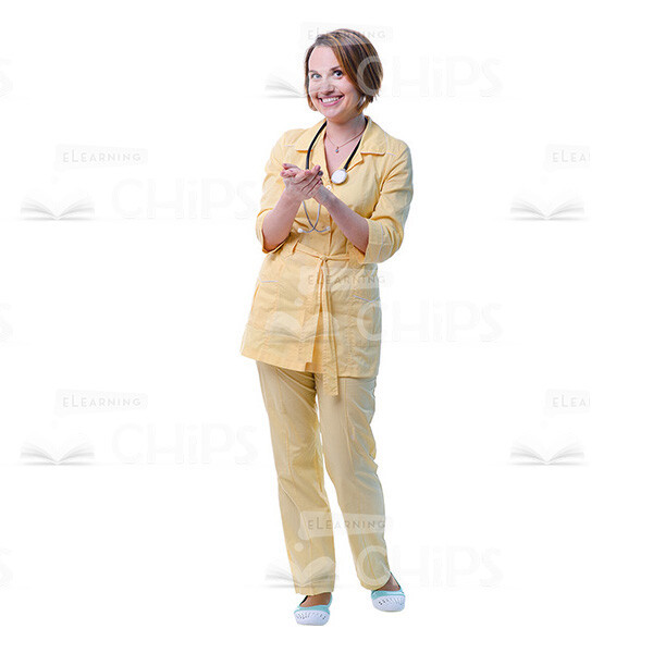 Female Young Doctor Wearing Light Beige Uniform Cutout Photo Pack -31560