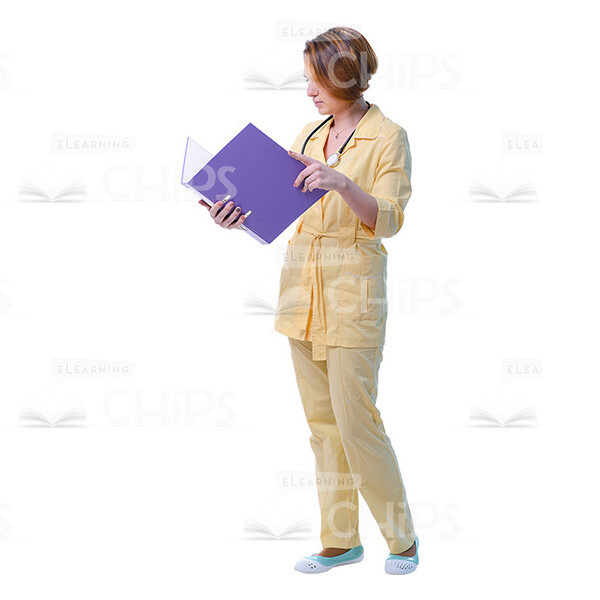 Female Young Doctor Wearing Light Beige Uniform Cutout Photo Pack -31565