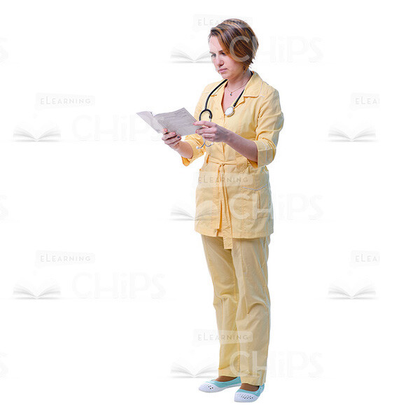 Female Young Doctor Wearing Light Beige Uniform Cutout Photo Pack -31566
