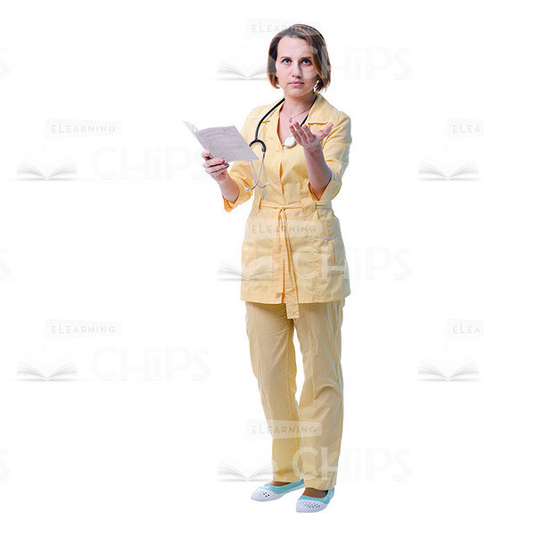 Female Young Doctor Wearing Light Beige Uniform Cutout Photo Pack -31567