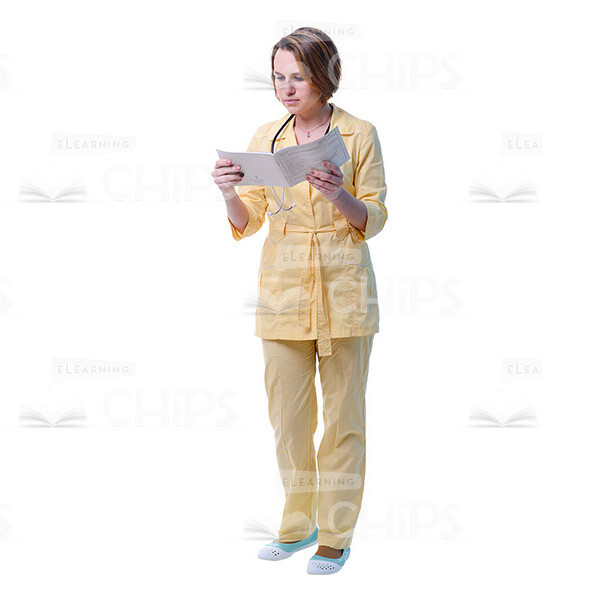 Female Young Doctor Wearing Light Beige Uniform Cutout Photo Pack -31569