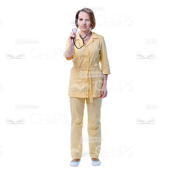Female Young Doctor Wearing Light Beige Uniform Cutout Photo Pack -31575