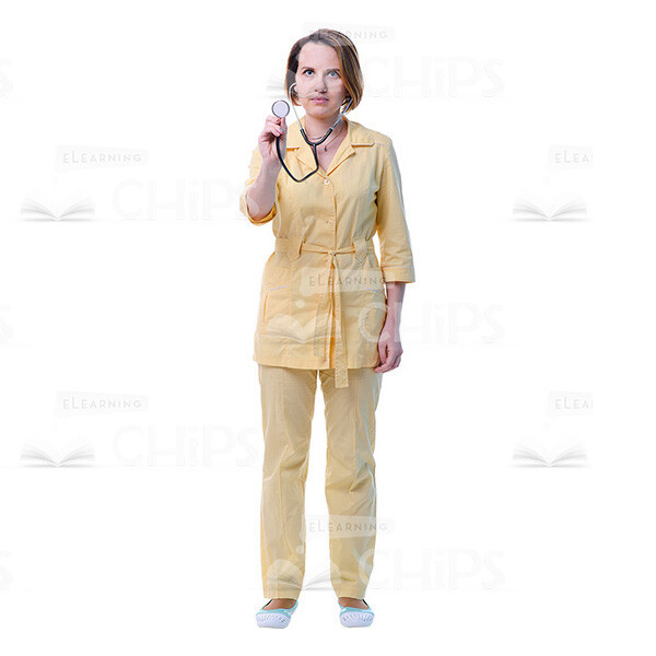 Female Young Doctor Wearing Light Beige Uniform Cutout Photo Pack -31576