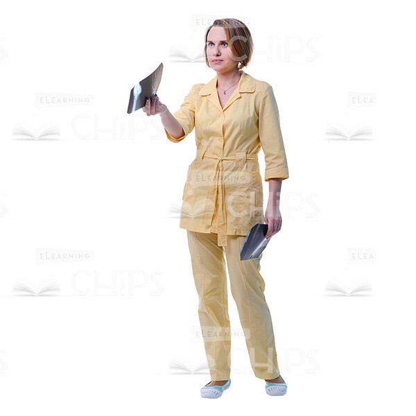 Female Young Doctor Wearing Light Beige Uniform Cutout Photo Pack -31579