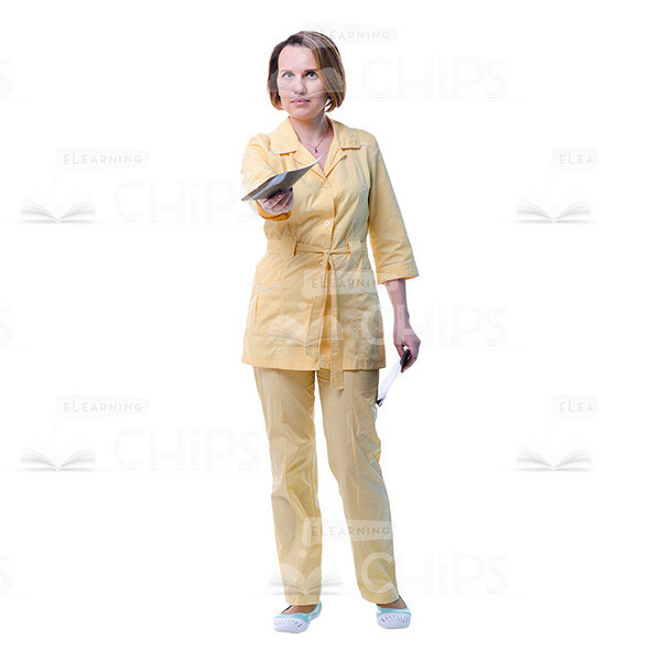 Female Young Doctor Wearing Light Beige Uniform Cutout Photo Pack -31581