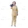 Female Young Doctor Wearing Light Beige Uniform Cutout Photo Pack -31583