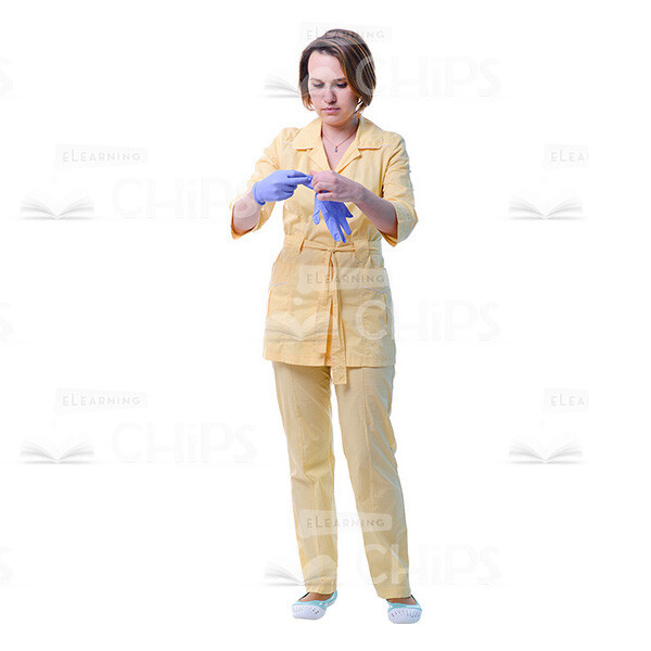 Female Young Doctor Wearing Light Beige Uniform Cutout Photo Pack -31590