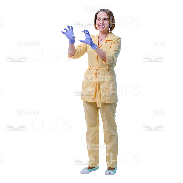 Female Young Doctor Wearing Light Beige Uniform Cutout Photo Pack -31595