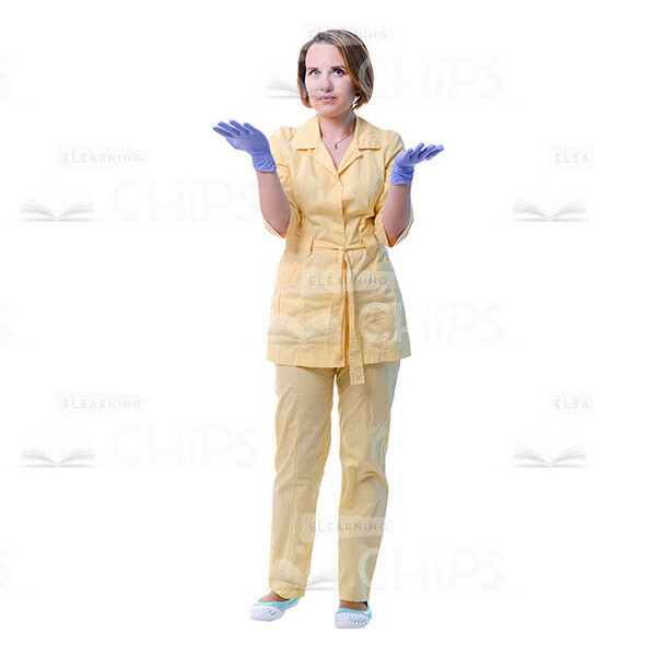 Female Young Doctor Wearing Light Beige Uniform Cutout Photo Pack -31598