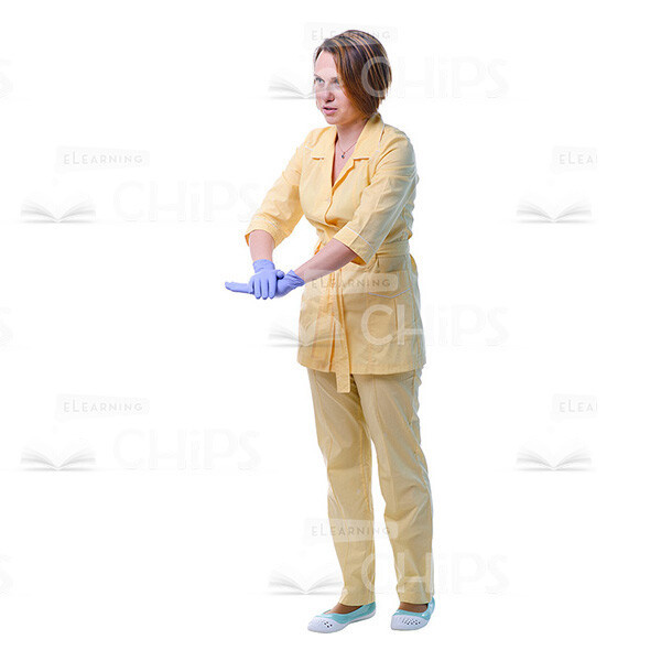 Female Young Doctor Wearing Light Beige Uniform Cutout Photo Pack -31599