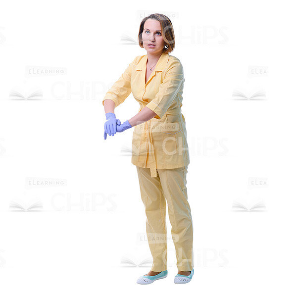Female Young Doctor Wearing Light Beige Uniform Cutout Photo Pack -31600