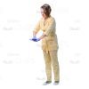 Female Young Doctor Wearing Light Beige Uniform Cutout Photo Pack -31601
