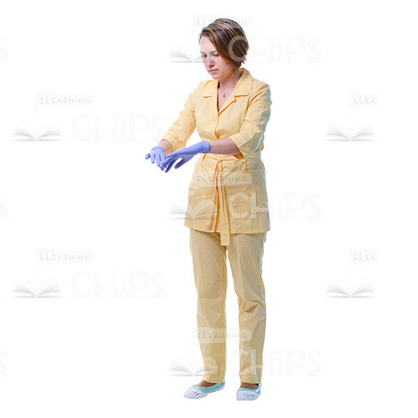 Female Young Doctor Wearing Light Beige Uniform Cutout Photo Pack -31605